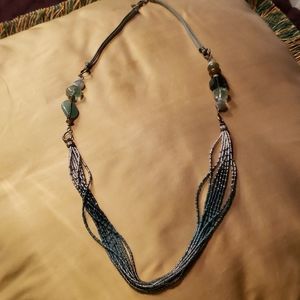Retired Silpada Teal cord/beaded necklace